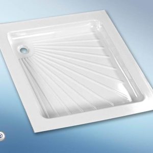 Plastic shower tray white, 665 x 655 x 80 mm
