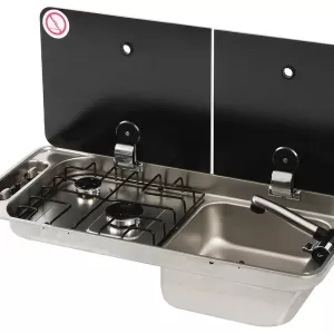 Sink cooker combination campervan  sink on the right,2-piece cover