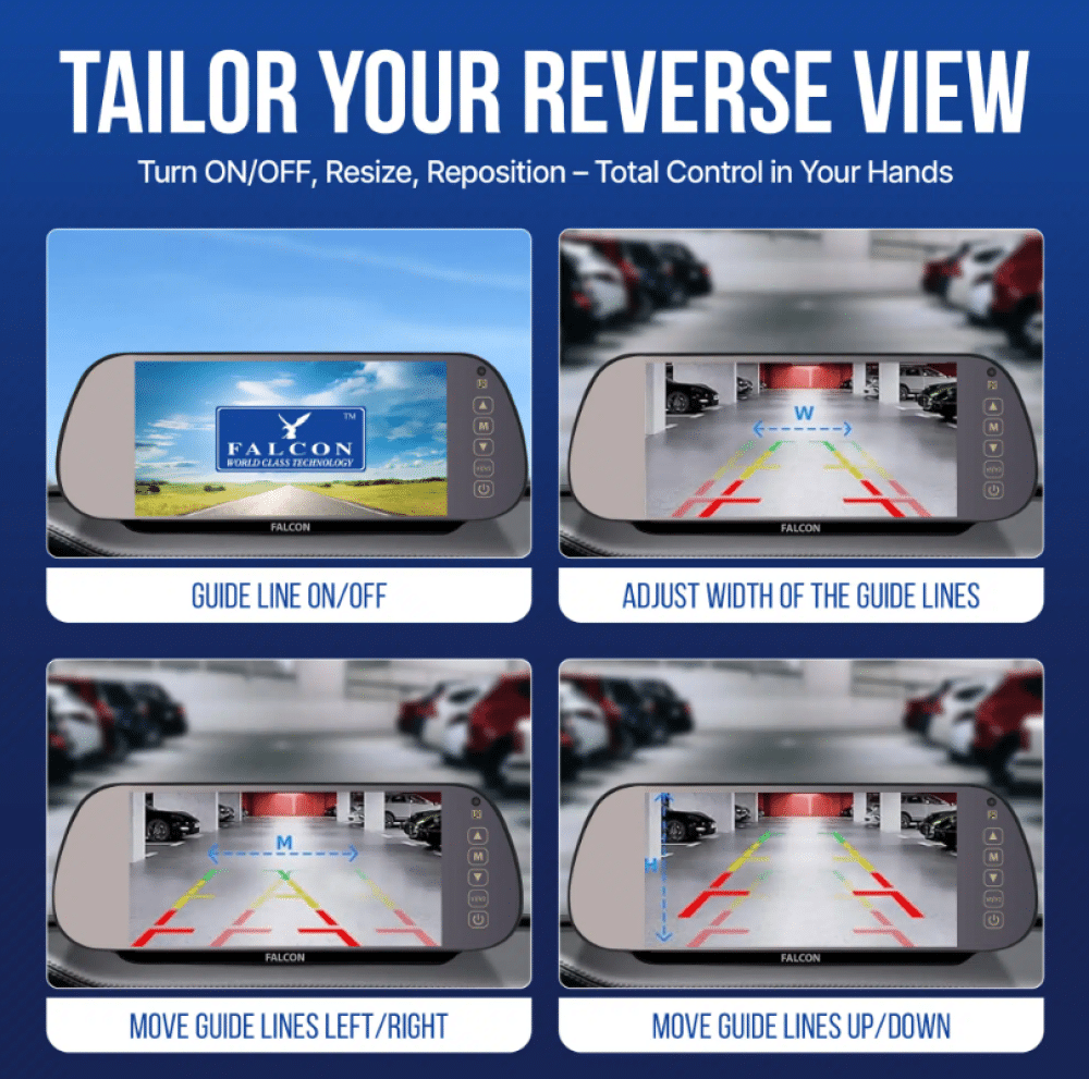 FALCON HD Magnetic Wireless Camera System + 7″ Mirror Monitor With DVR Recording Function – No Drilling Required - Image 2